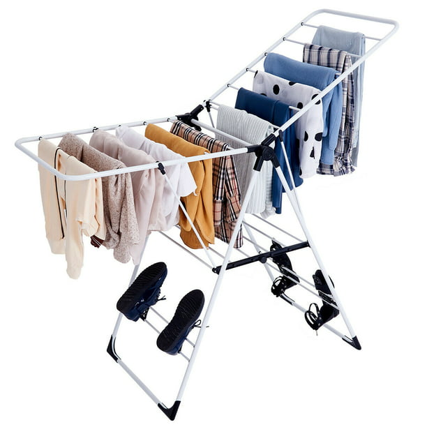 Clothes Drying Rack Wooden Laundry Hanger Indoor Outdoor Dryer Folding Organizer